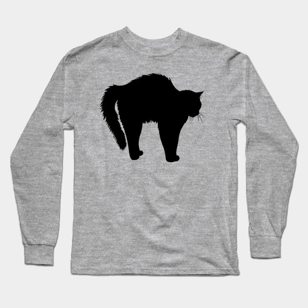 Spooky Cat Long Sleeve T-Shirt by Meg-Hoyt